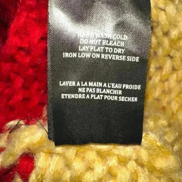 BlankNYC Wool Mix Crochet Multicolor Colorblock & Striped Chunky Sweater /Size S - Picture 13 of 15